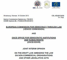 Joint Interim Opinion On The Draft Law Amending The Law On Non-commercial Organisations And Other Legislative Acts Of The Kyrgyz Republic